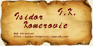 Isidor Komerović vizit kartica